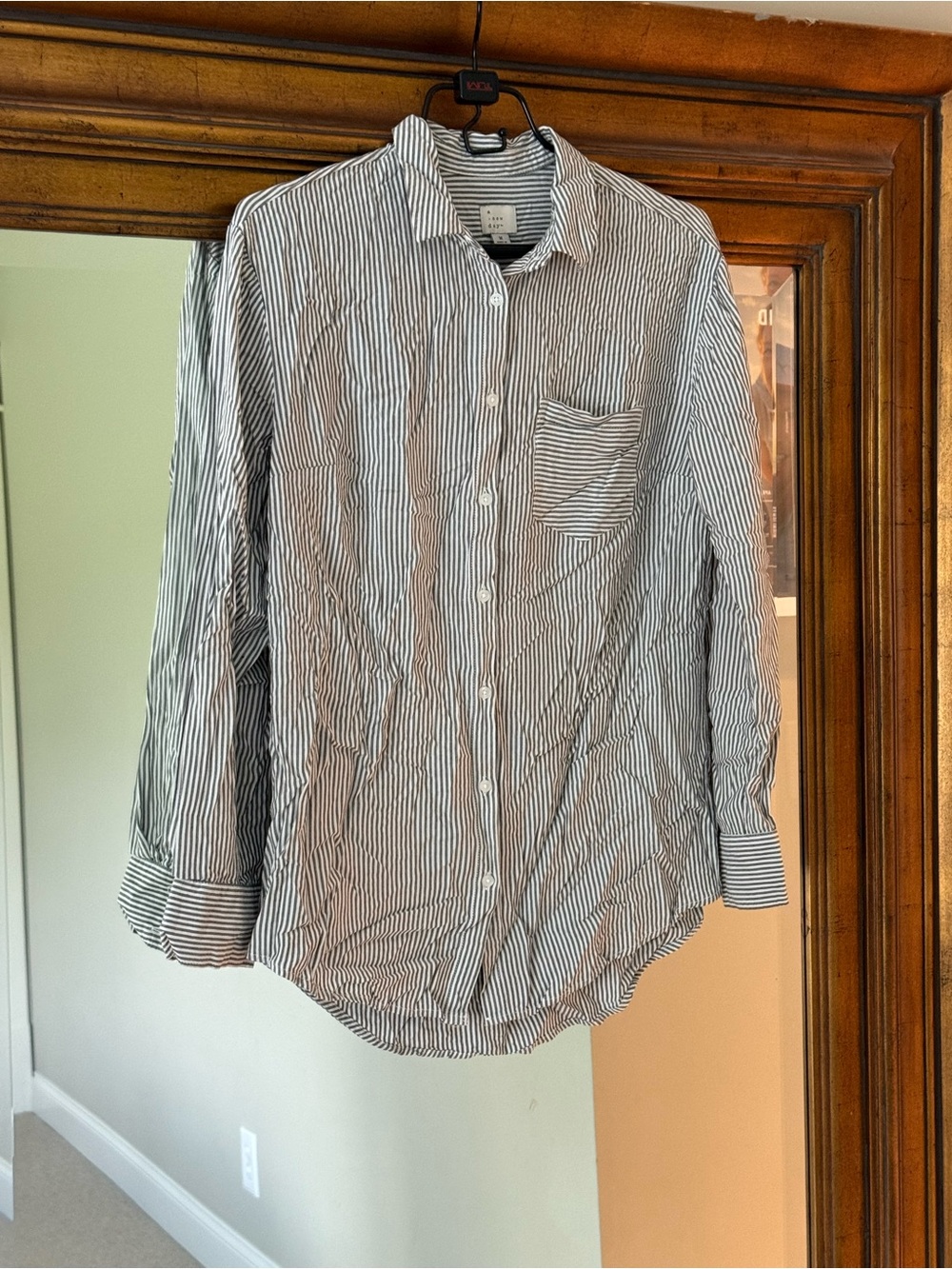 a new day Black and White Striped Button-Down Shirt